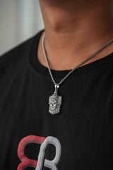 Silver Mahakal Pendant WIth Chain