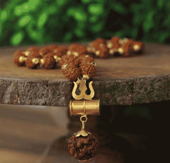 Shiv Trishul Penfant with Rudraksha Chain
