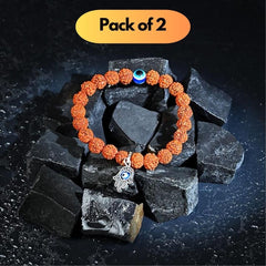 Eye Bohemian Rudraksha Beads Bracelet Pack of 2