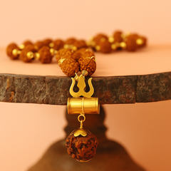Shiv Trishul Penfant with Rudraksha Chain