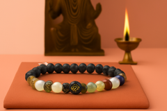 Natural Beads Om Bracelet