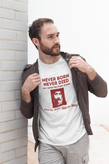 OSHO "Never Born, Never Died" Premium T-Shirt for Men