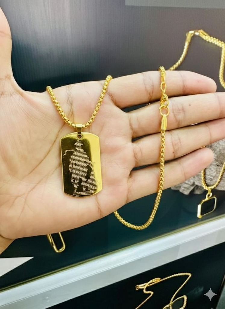Hanuman Chalisha Pendant with Chain