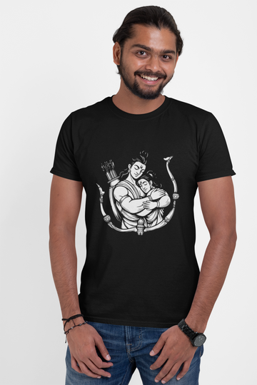 Sri Ram & Mata Sita Printed Premium Black T-Shirt for Men
