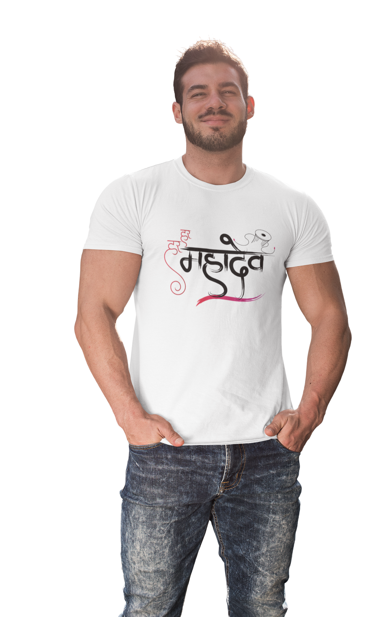 Har Har Mahadev Printed  T- Shirt For men